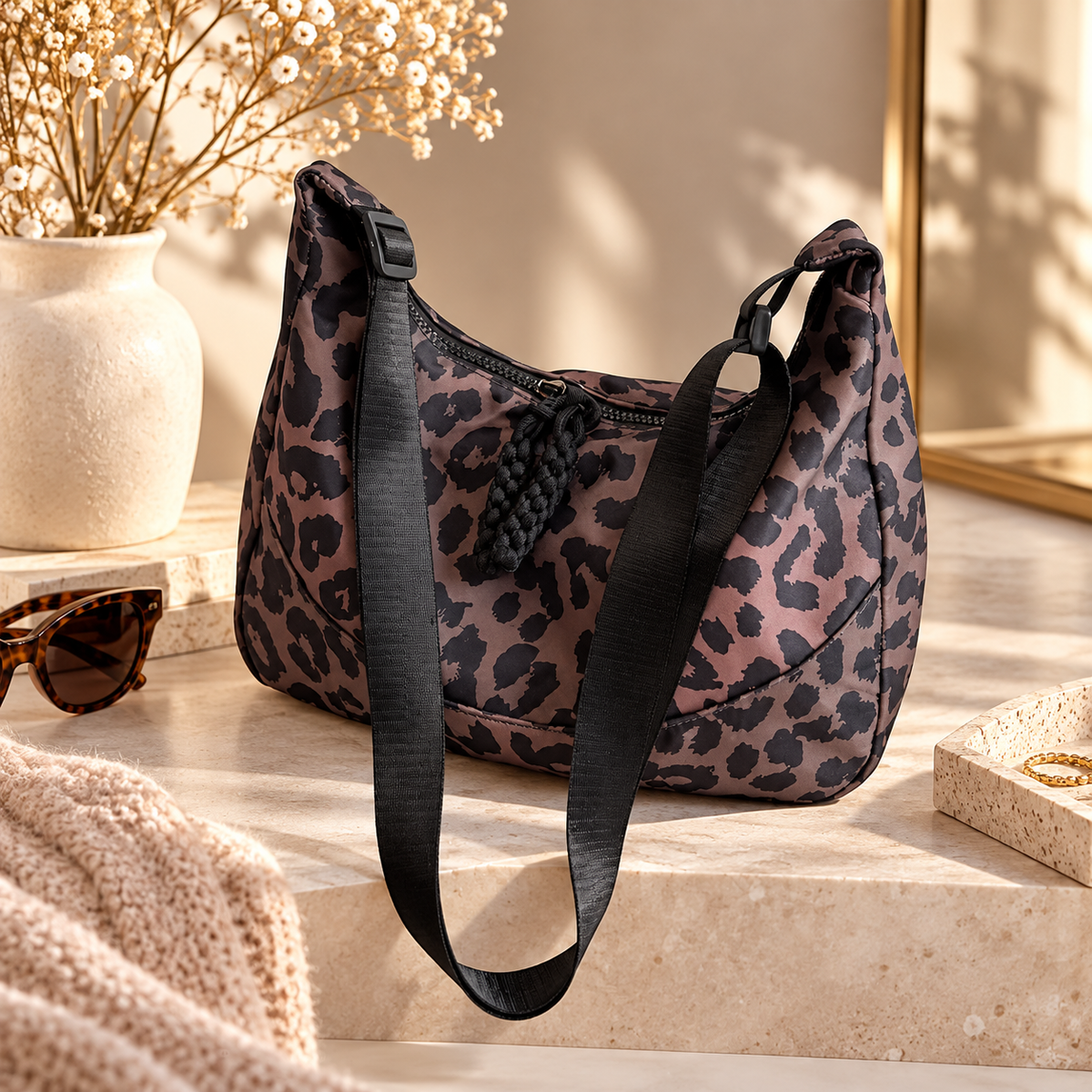 Nala Bag Schultertasche im Leo Look