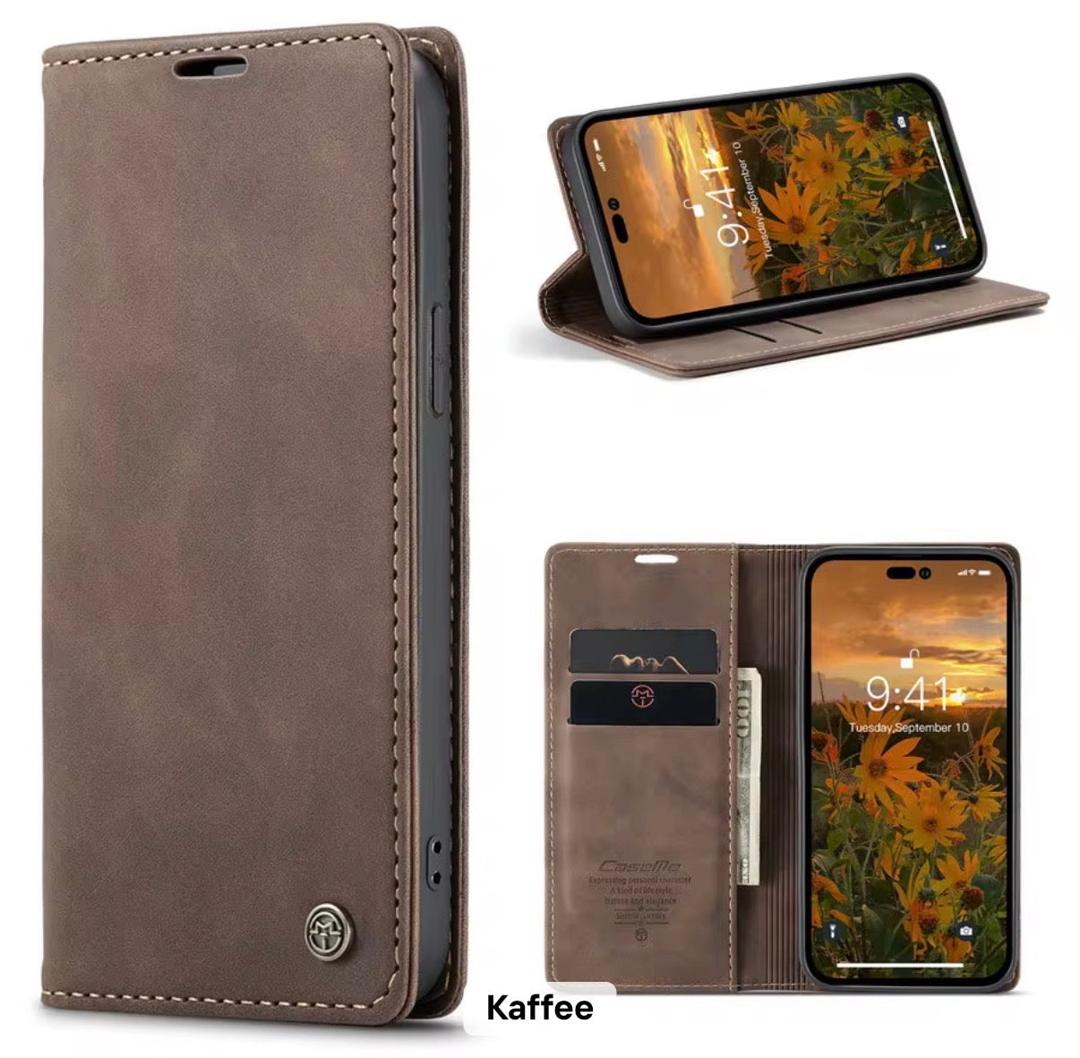 Klapphülle für dein iPhone mit RFID aus veganem Leder