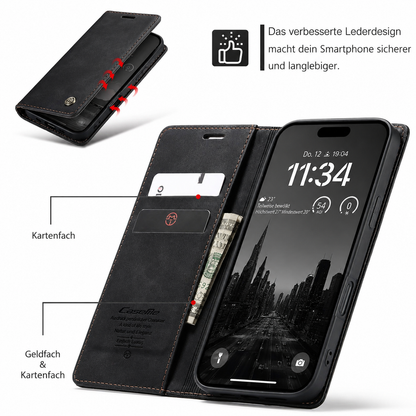 Klapphülle für dein iPhone mit RFID aus veganem Leder