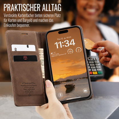 Klapphülle für dein iPhone mit RFID aus veganem Leder