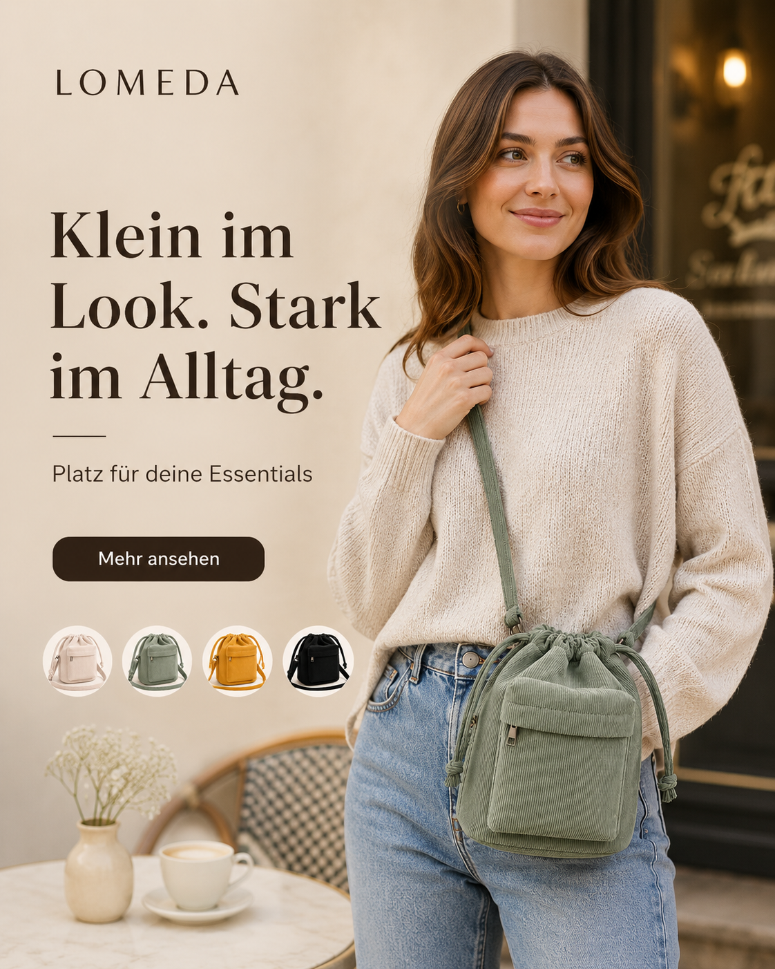 Cord Bucket Umhängetasche