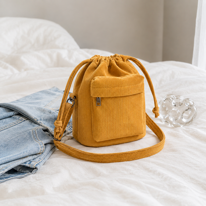 Cord Bucket Umhängetasche