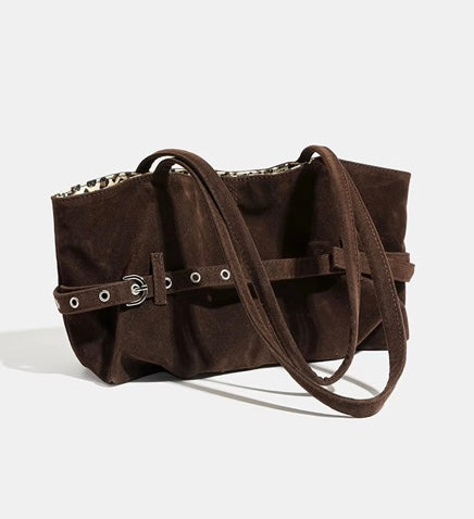 Tessa Bag Schultertasche in Wildleder-Optik